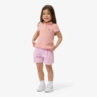 Bermudas de oxford elásticas às riscas