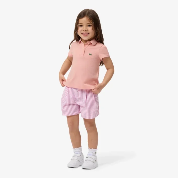 Bermudas de oxford elásticas às riscas