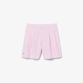 Bermudas de oxford elásticas às riscas