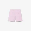 Bermudas de oxford elásticas às riscas