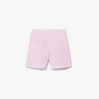 Bermudas de oxford elásticas às riscas