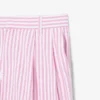 Bermudas de oxford elásticas às riscas