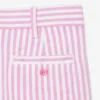 Bermudas de oxford elásticas às riscas