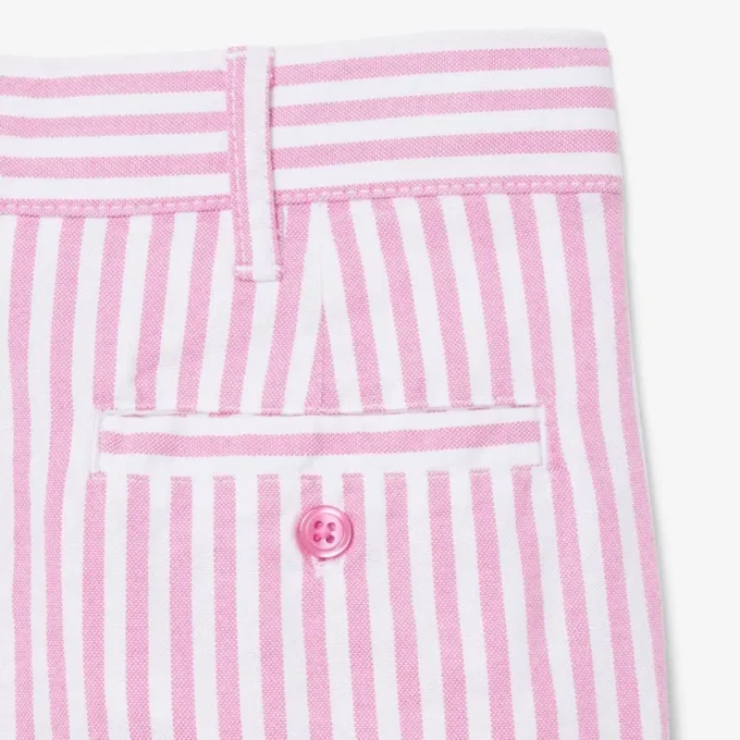 Bermudas de oxford elásticas às riscas