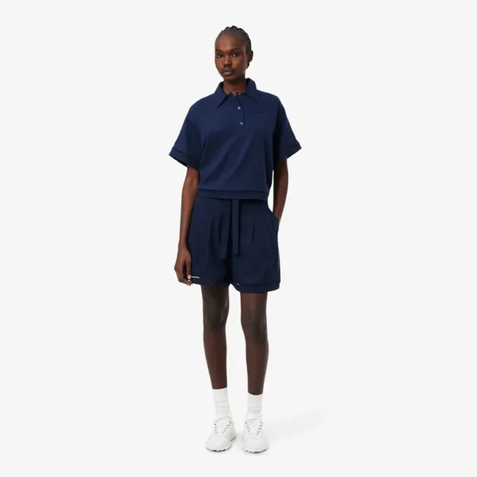 Bermudas largas e fluidas em mistura de linho The Blend