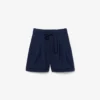 Bermudas largas e fluidas em mistura de linho The Blend
