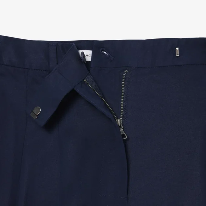 Bermudas largas e fluidas em mistura de linho The Blend