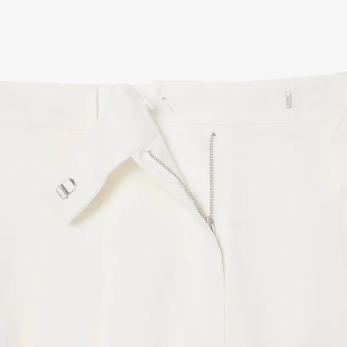 Bermudas largas em mistura de linho e algodão