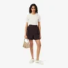 Bermudas largas plissadas em mistura de lã The Blend