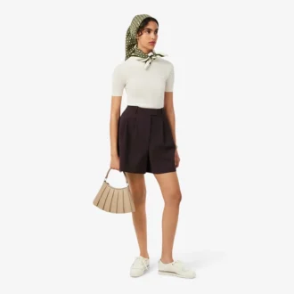 Bermudas largas plissadas em mistura de lã The Blend