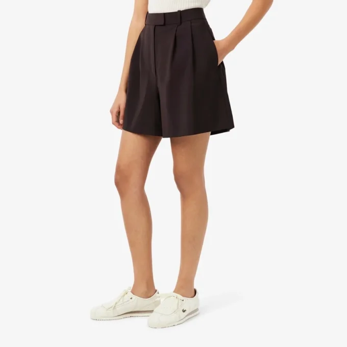 Bermudas largas plissadas em mistura de lã The Blend