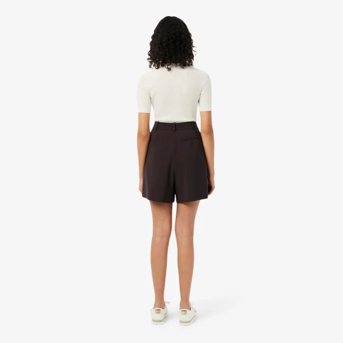 Bermudas largas plissadas em mistura de lã The Blend