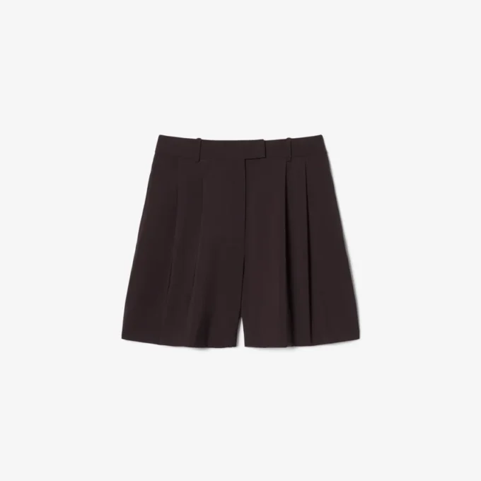 Bermudas largas plissadas em mistura de lã The Blend