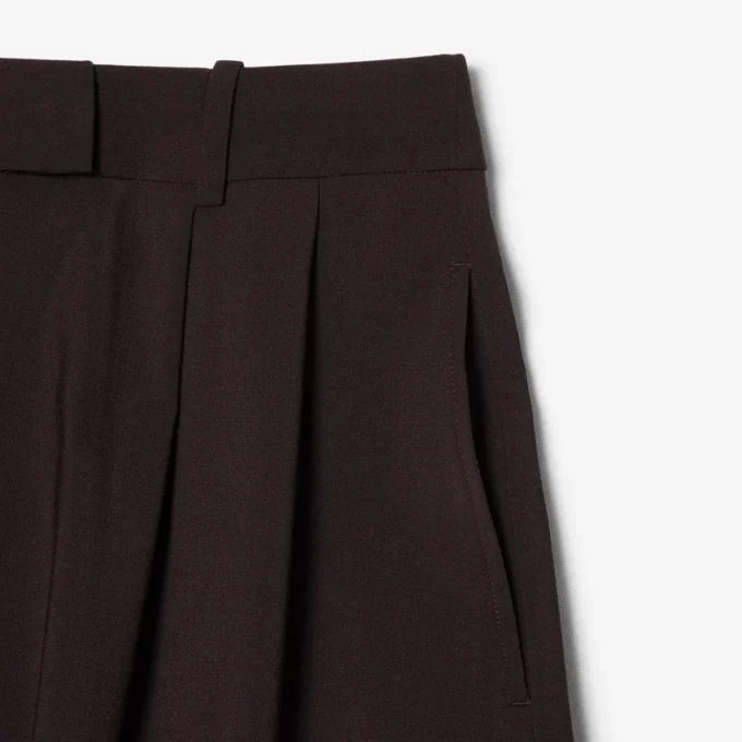 Bermudas largas plissadas em mistura de lã The Blend