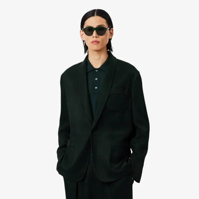 Blazer de cetim com gola em xale da coleção Runway
