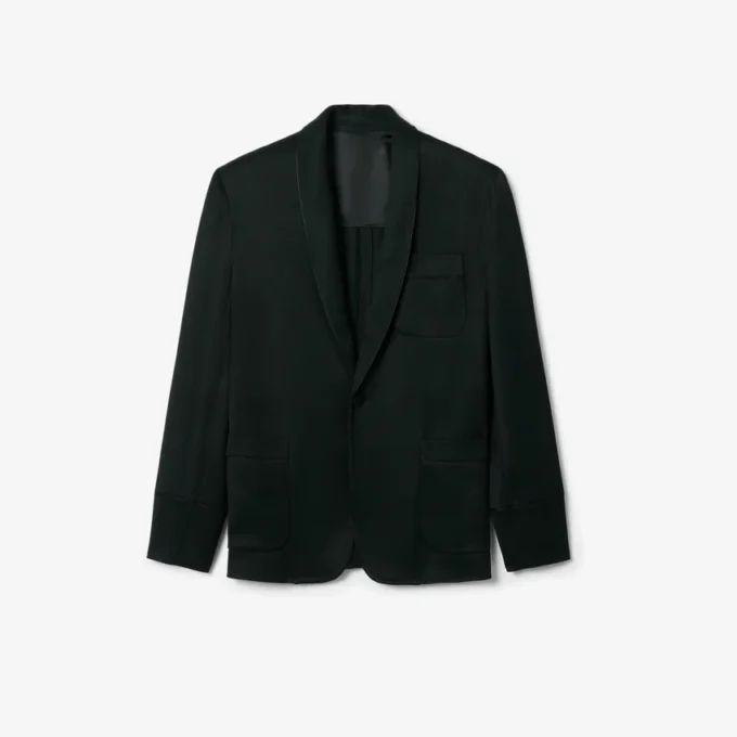 Blazer de cetim com gola em xale da coleção Runway