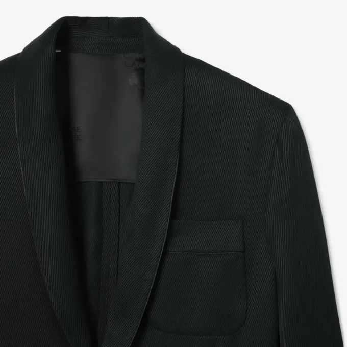 Blazer de cetim com gola em xale da coleção Runway