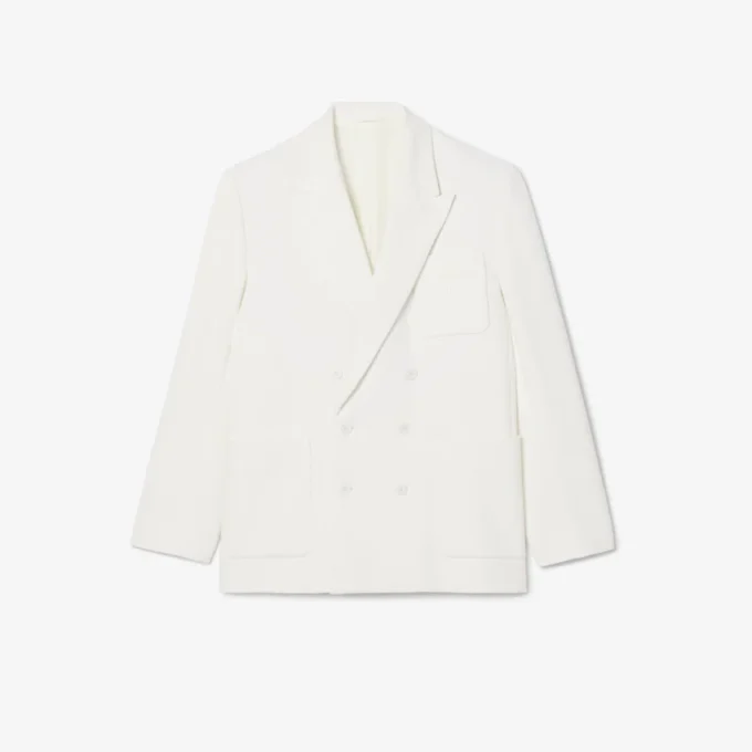 Blazer de homem com botões duplos e emblema Heritage bordado