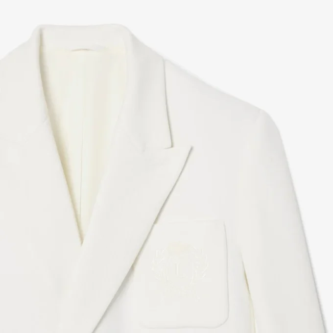 Blazer de homem com botões duplos e emblema Heritage bordado
