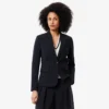 Blazer de lã com corte justo e logótipo bordado para mulher