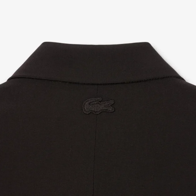 Blazer de lã com corte justo e logótipo bordado para mulher