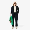 Blazer de lã com corte justo e logótipo bordado para mulher