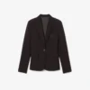 Blazer de lã com corte justo e logótipo bordado para mulher
