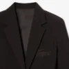 Blazer de lã com corte justo e logótipo bordado para mulher