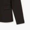 Blazer de lã com corte justo e logótipo bordado para mulher