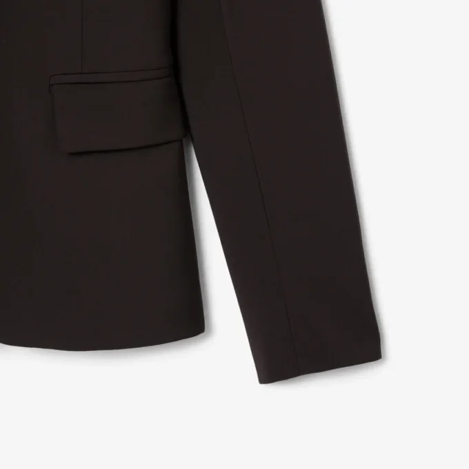 Blazer de lã com corte justo e logótipo bordado para mulher