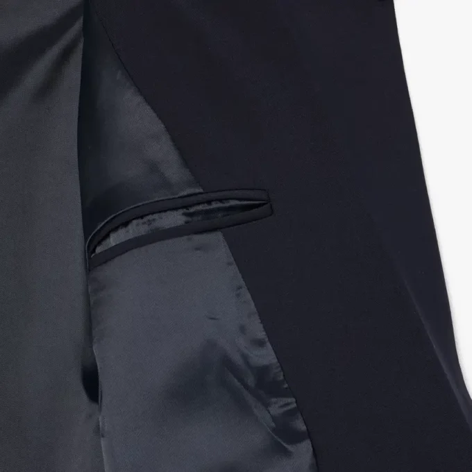 Blazer de lã com corte justo e logótipo bordado para mulher
