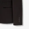 Blazer de lã com corte justo e logótipo bordado para mulher