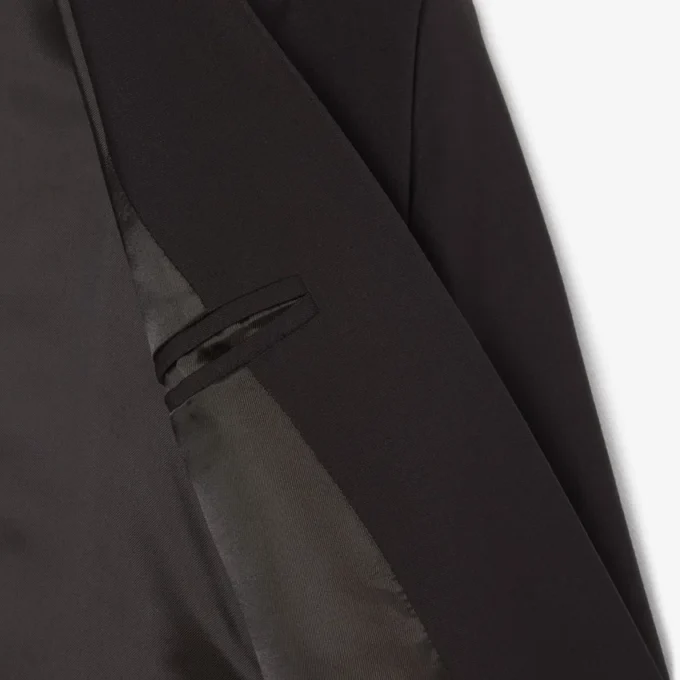Blazer de lã com corte justo e logótipo bordado para mulher