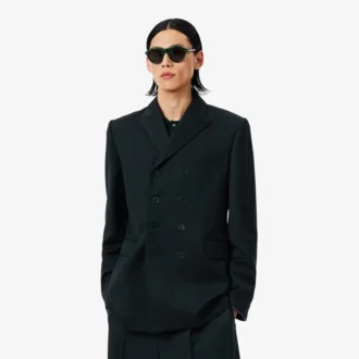 Blazer de lã leve com botões duplos da coleção Runway
