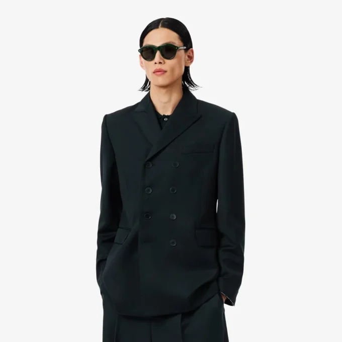 Blazer de lã leve com botões duplos da coleção Runway