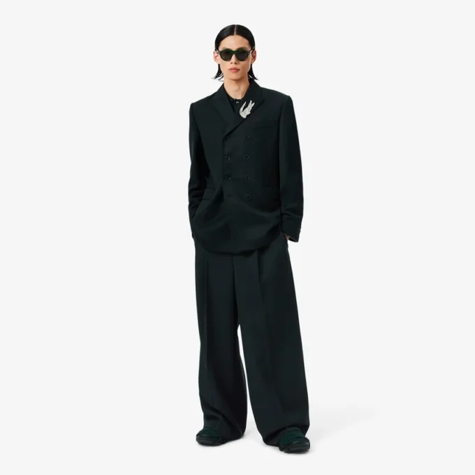 Blazer de lã leve com botões duplos da coleção Runway
