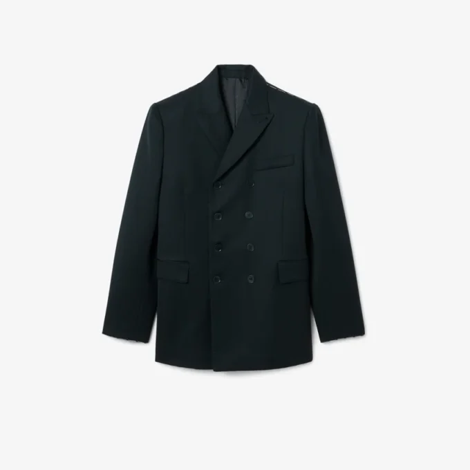 Blazer de lã leve com botões duplos da coleção Runway
