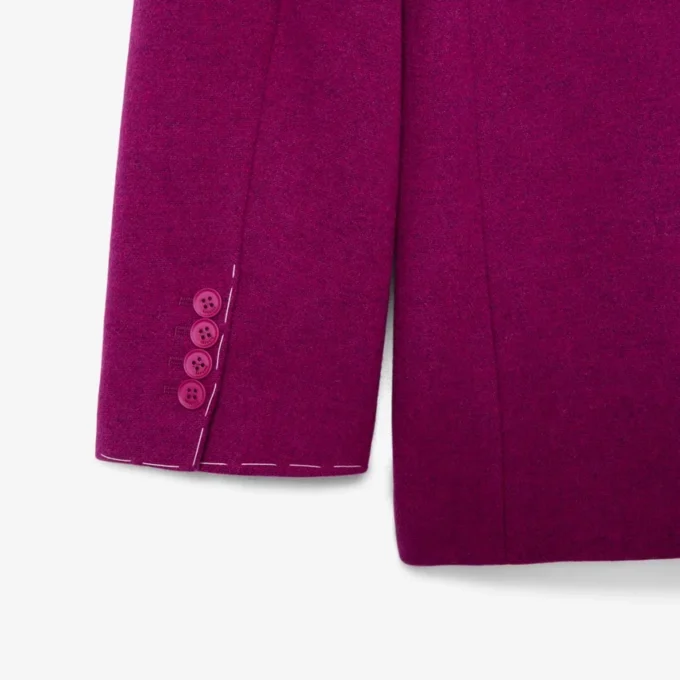 Blazer de lã marmorizada com botões duplos da passerelle