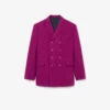 Blazer de lã marmorizada com botões duplos da passerelle