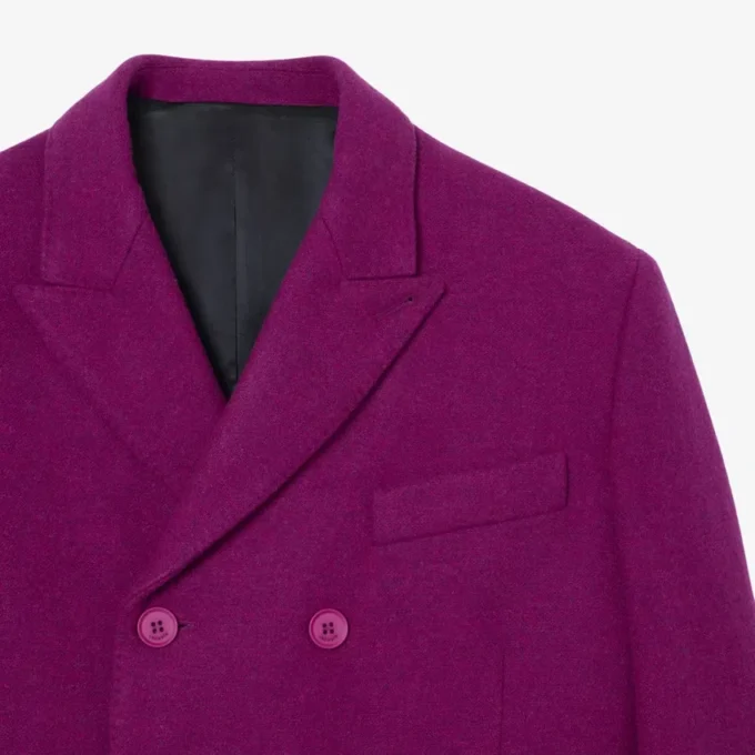 Blazer de lã marmorizada com botões duplos da passerelle