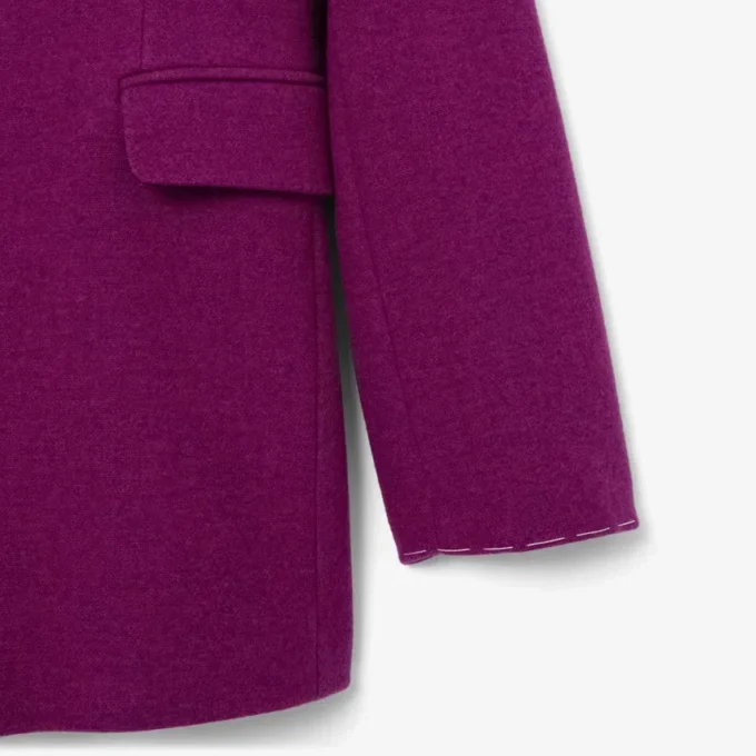 Blazer de lã marmorizada com botões duplos da passerelle