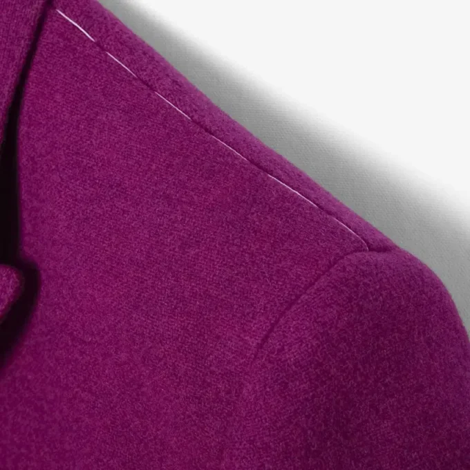 Blazer de lã marmorizada com botões duplos da passerelle