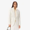 Blazer de sarja de lã para mulher
