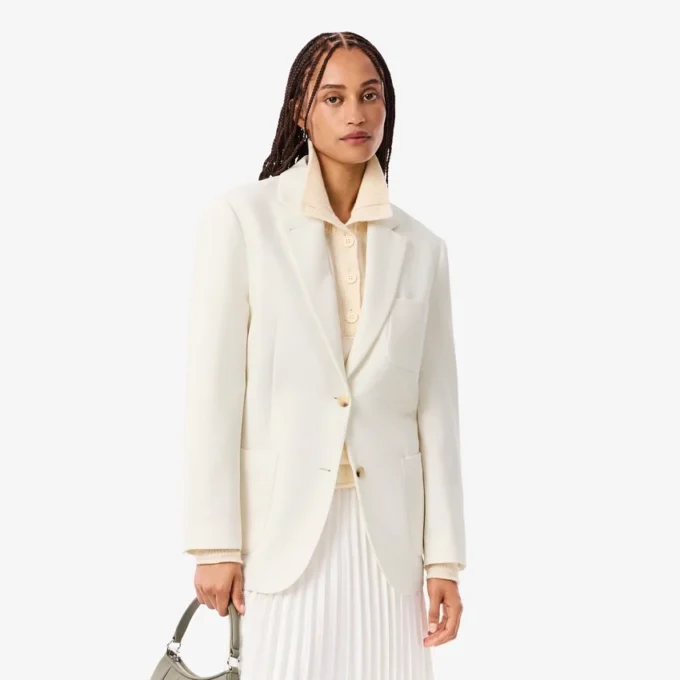 Blazer de sarja de lã para mulher