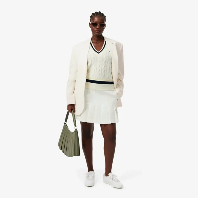 Blazer de sarja de lã para mulher