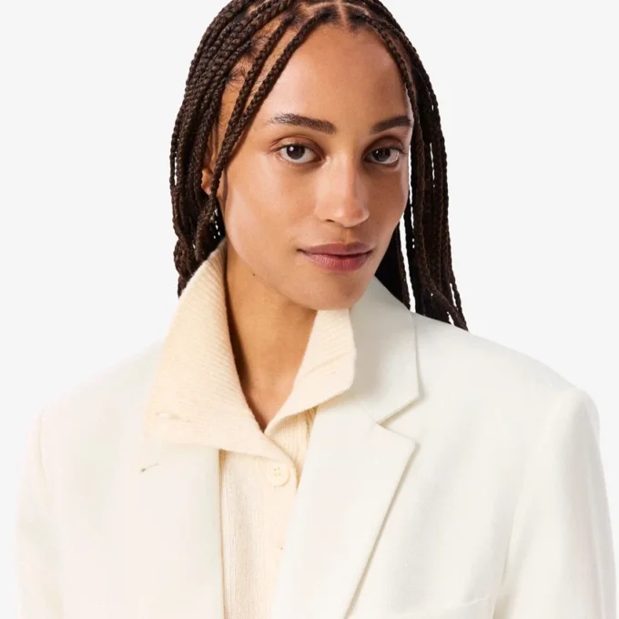 Blazer de sarja de lã para mulher