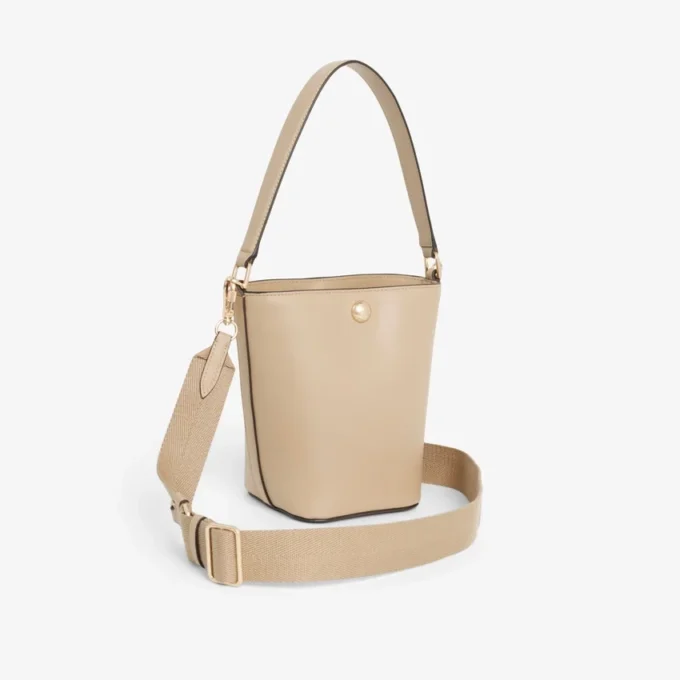 Bolsa de couro tipo balde Tennis Bliss, tamanho pequeno