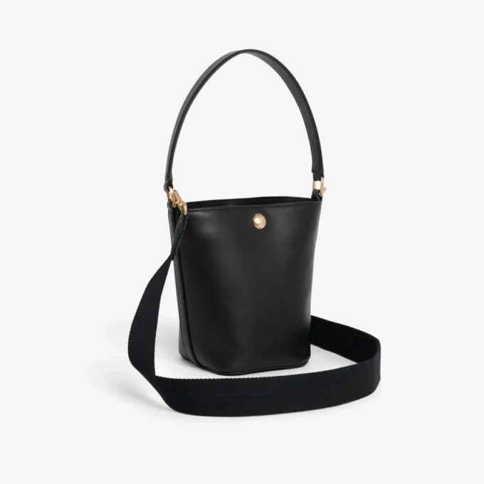 Bolsa de couro tipo balde Tennis Bliss, tamanho pequeno