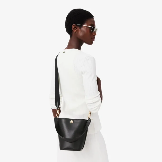 Bolsa de couro tipo balde Tennis Bliss, tamanho pequeno