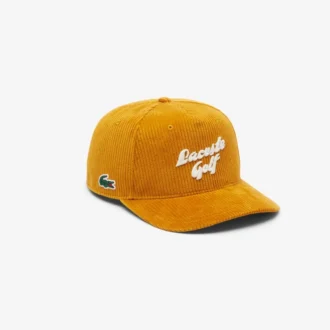 Boné de golfe em veludo cotelê bordado para homem